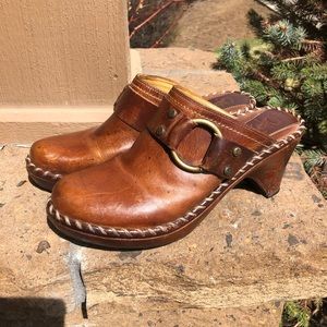 Frye Boots Leather Charlotte Ring Clog/Mules size8